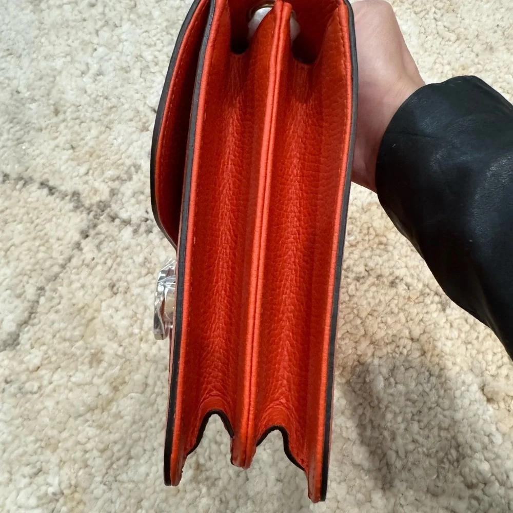 Gucci Orange Crossbody Bag with Silver Chain - Picture 7 of 12